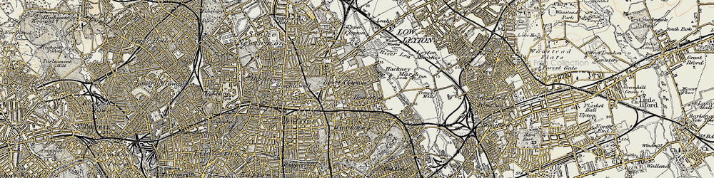 Old map of Lower Clapton in 1897-1902