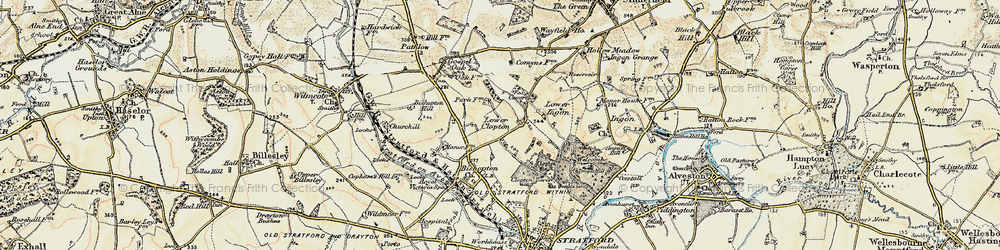 Old map of Lower Clopton in 1899-1902