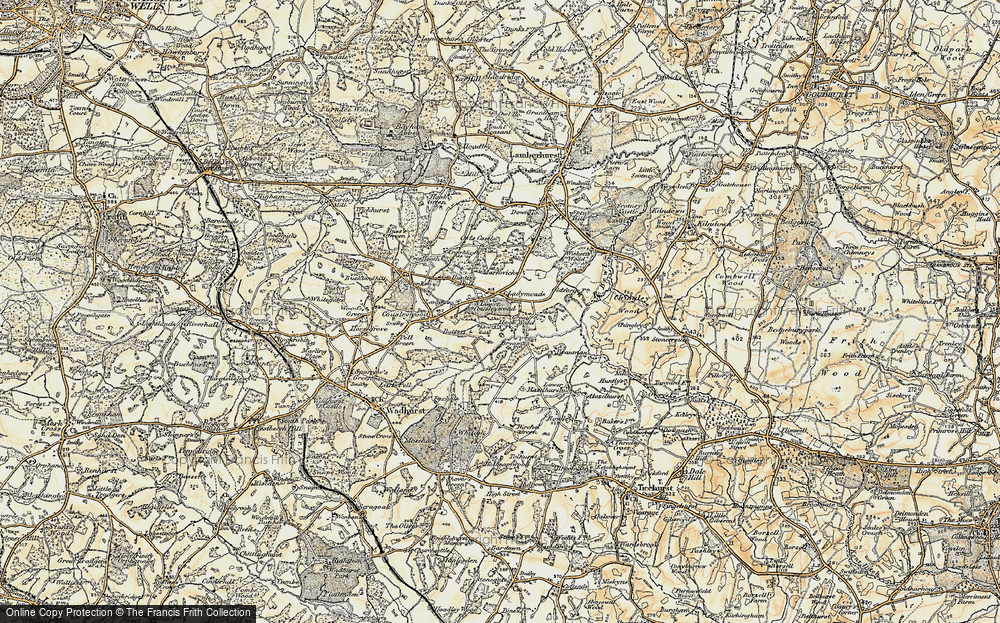 Old Map of Lower Cousley Wood, 1898 in 1898