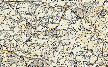Old map of Bewl Water in 1898