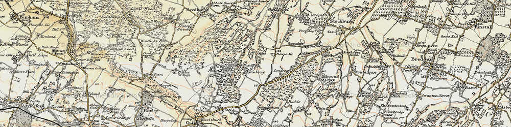 Old map of Lower Cox Street in 1897-1898