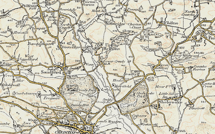 Old map of Lower Creedy in 1899-1900