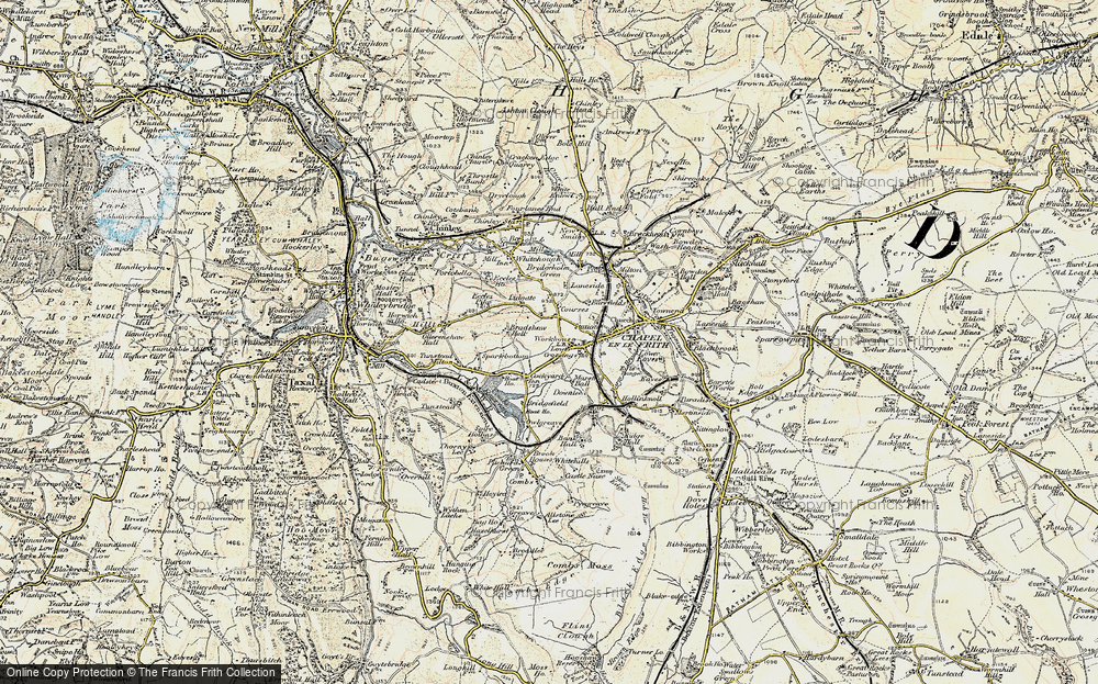Old Map of Lower Crossings, 1902-1903 in 1902-1903