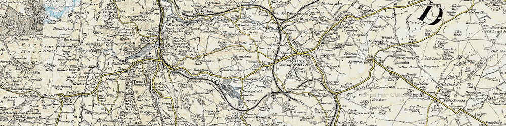 Old map of Lower Crossings in 1902-1903