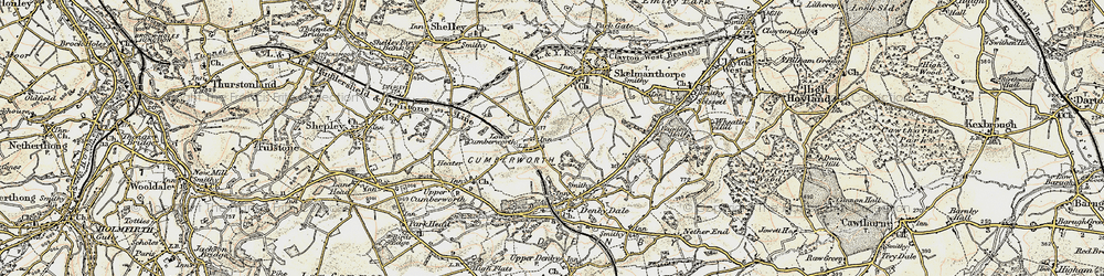 Old map of Lower Cumberworth in 1903