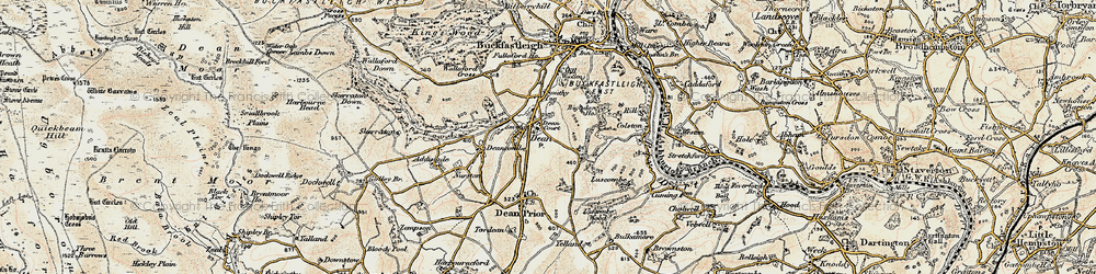 Old map of Lower Dean in 1899