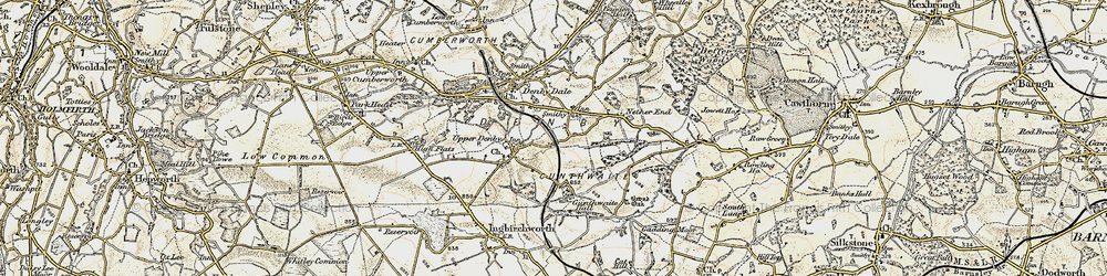 Old map of Lower Denby in 1903