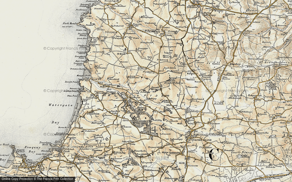 Old Map of Lower Denzell, 1900 in 1900