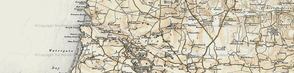 Old map of Lower Denzell in 1900
