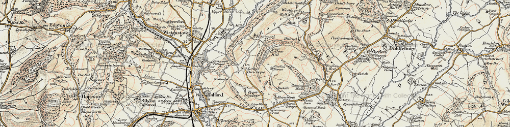 Old map of Lower Dinchope in 1901-1903