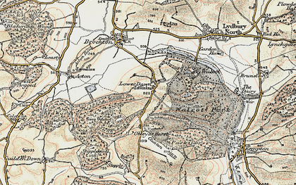 Old map of Lower Down in 1901-1903