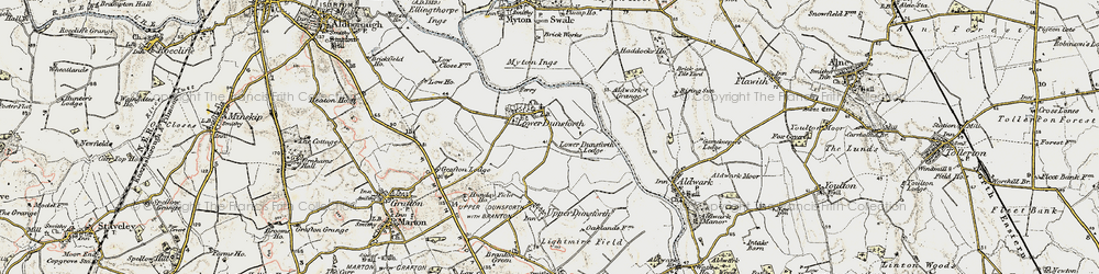 Old map of Lower Dunsforth in 1903-1904