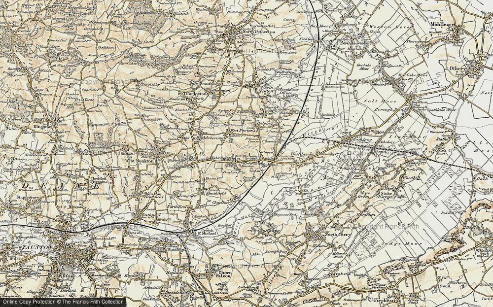 Old Map of Lower Durston, 1898-1900 in 1898-1900