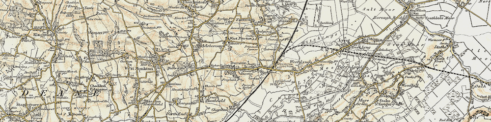 Old map of Lower Durston in 1898-1900