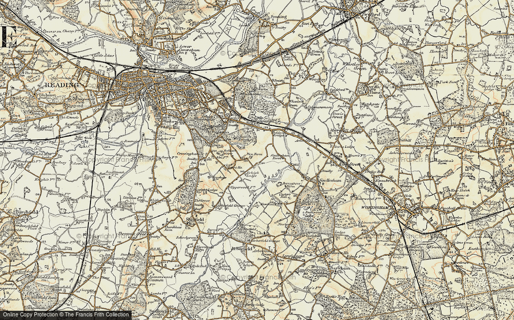 Old Map of Lower Earley, 1897-1909 in 1897-1909
