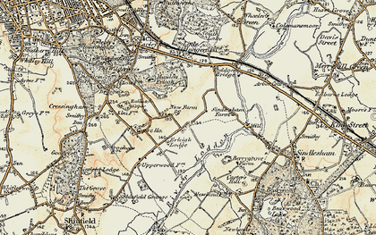 Old map of Lower Earley in 1897-1909
