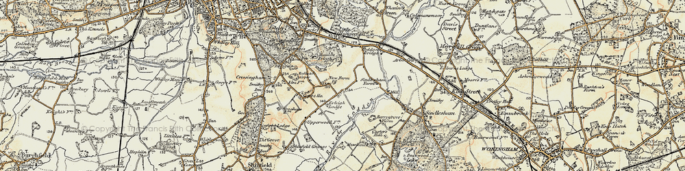 Old map of Lower Earley in 1897-1909