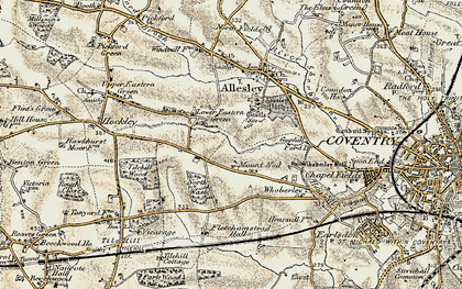 Old map of Lower Eastern Green in 1901-1902