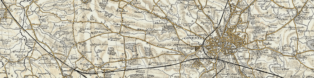 Old map of Lower Eastern Green in 1901-1902