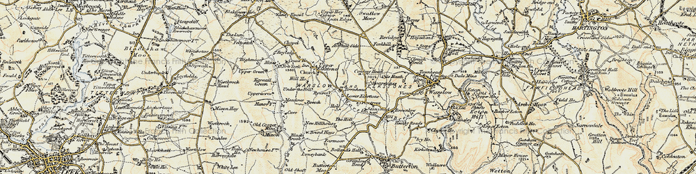 Old map of Lower Elkstone in 1902-1903