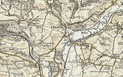 Old map of Lower Ellastone in 1902