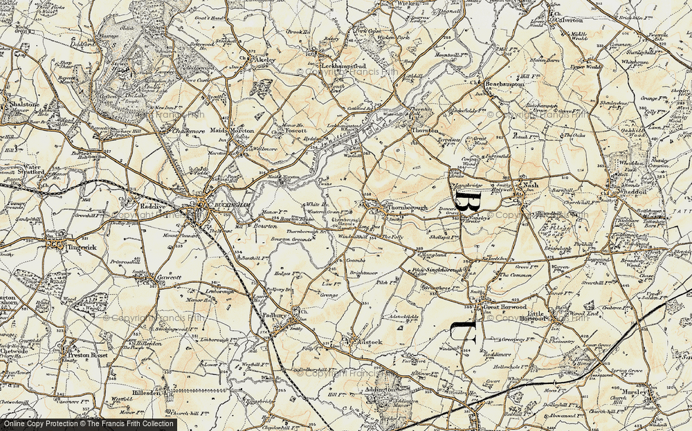 Old Map of Historic Map covering Bourton Grounds in 1898