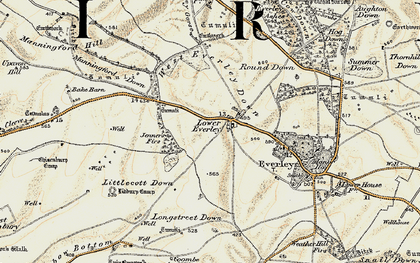 Old map of Bohune Down in 1897-1899