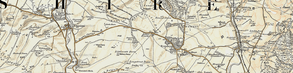 Old map of Lidbury Camp in 1897-1899