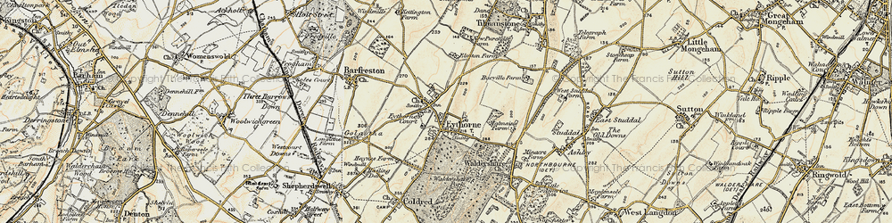 Old map of East Kent Railway in 1898-1899