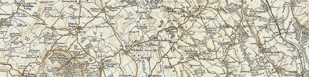 Old map of Winterburn Brook in 1902