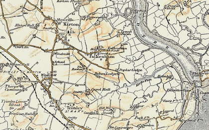 Old map of Lower Falkenham in 1898-1901
