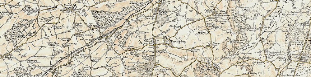 Old map of Lower Farringdon in 1897-1900