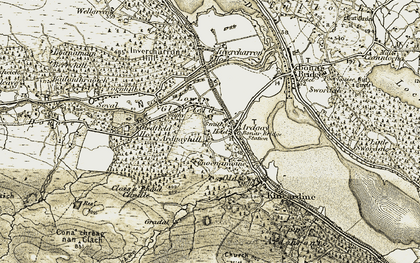 Old map of Lower Gledfield in 1911-1912