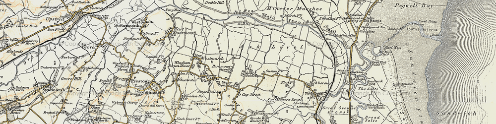 Old map of Ash Level in 1898-1899