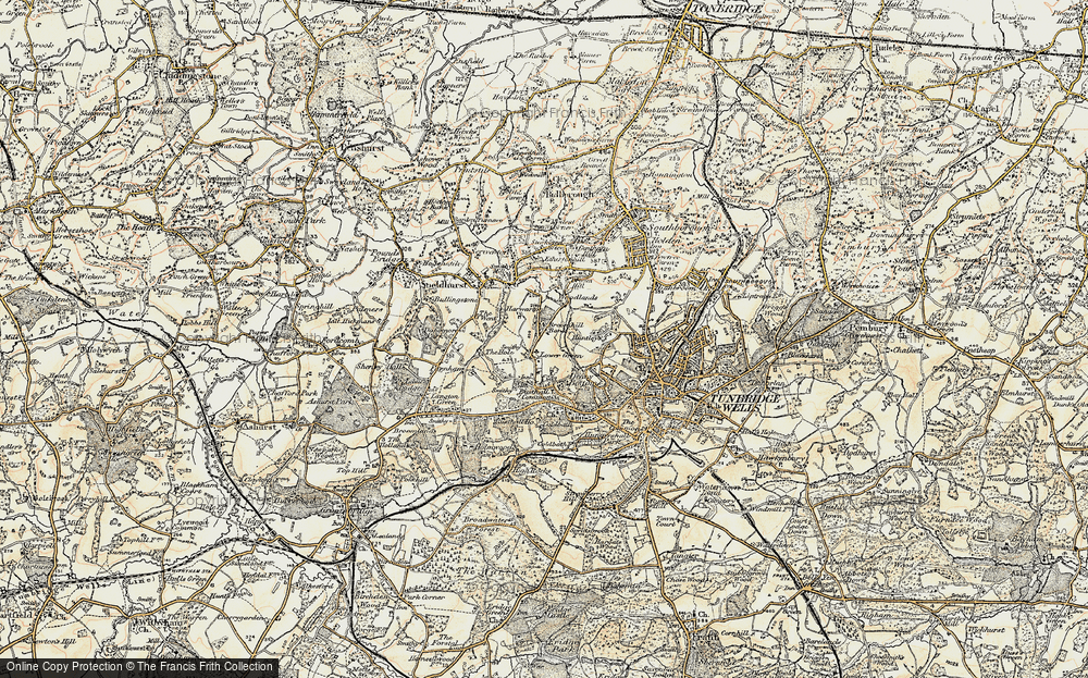 Old Map of Lower Green, 1897-1898 in 1897-1898