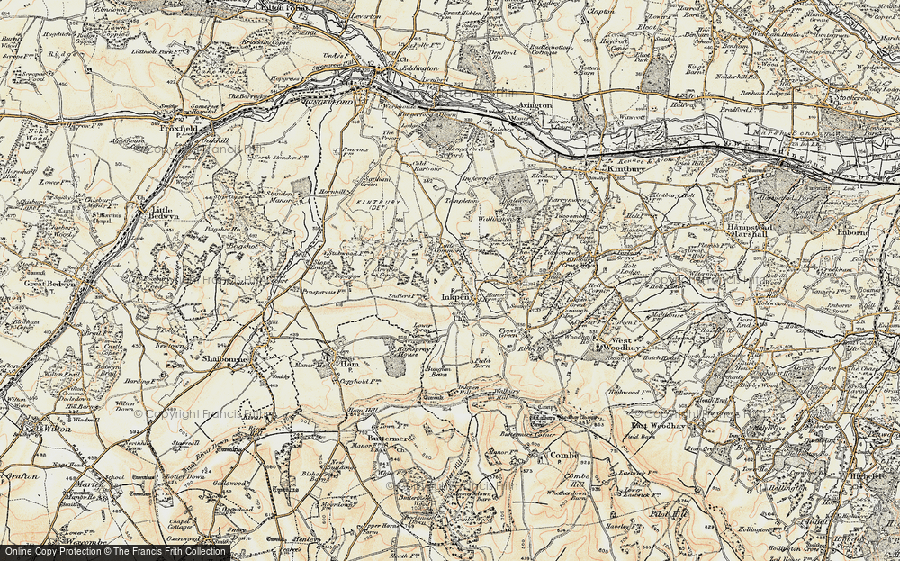 Old Map of Historic Map covering Anville's Copse in 1897-1900