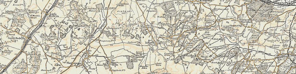 Old map of Lower Green in 1897-1900