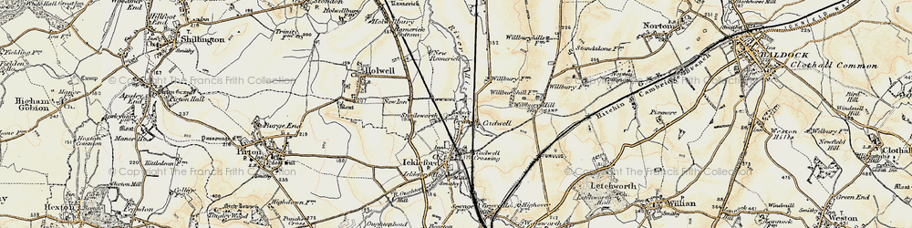 Old map of Lower Green in 1898-1899