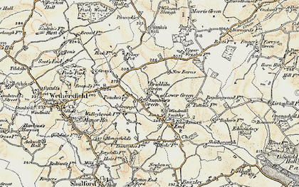 Old map of Lower Green in 1898-1899