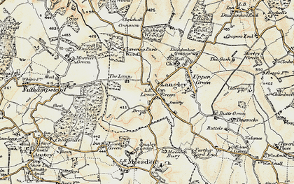 Old map of Lower Green in 1898-1901