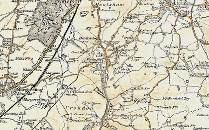 Old map of Lower Green in 1898