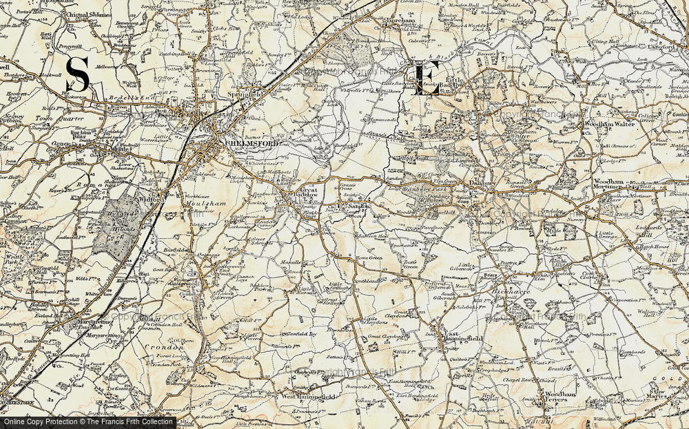 Old Map of Historic Map covering Grace's Cross in 1898