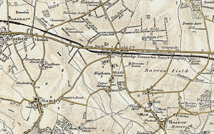 Old map of Lower Green in 1899-1901