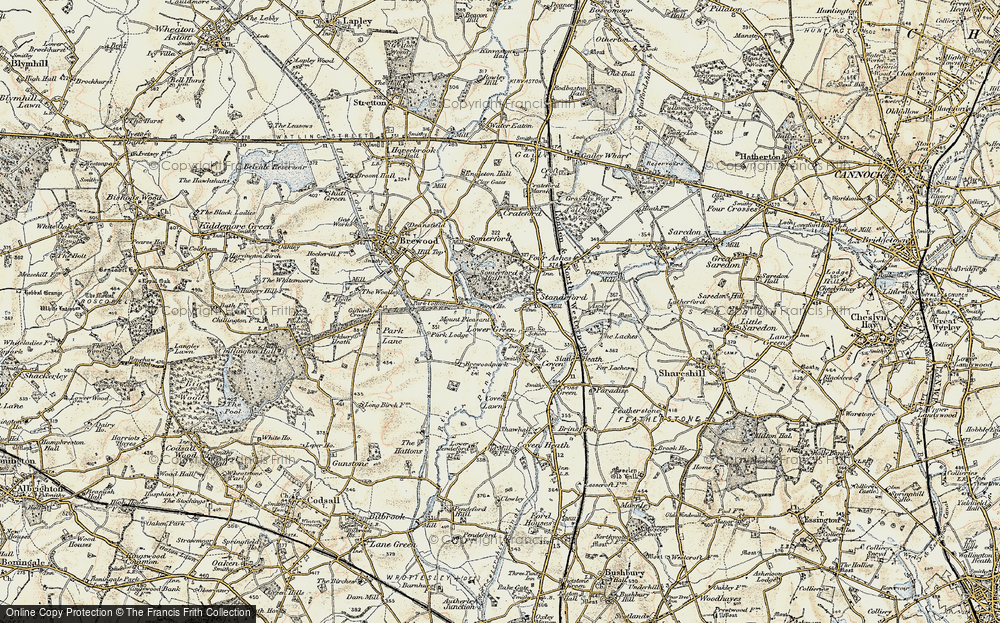 Old Map of Historic Map covering Somerford Hall in 1902