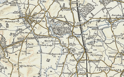 Old map of Lower Green in 1902