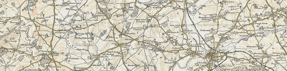 Old map of Lower Grove Common in 1899-1900