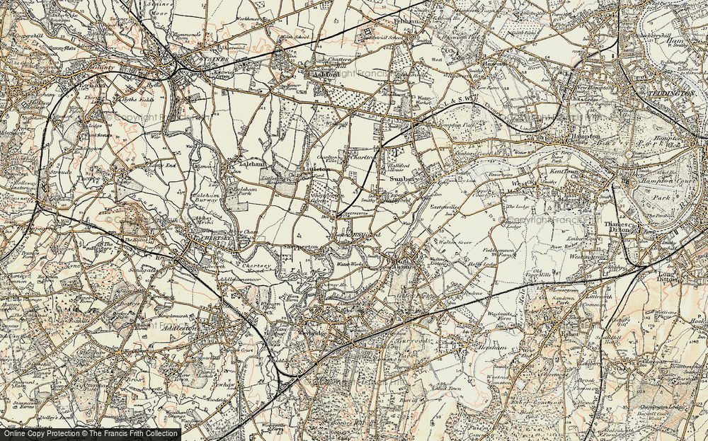 Old Map of Lower Halliford, 1897-1909 in 1897-1909