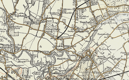 Old map of Lower Halliford in 1897-1909