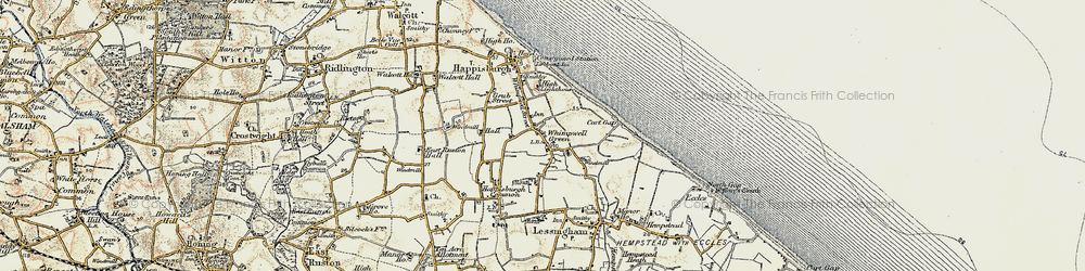 Old map of Lower Happisburgh in 1901-1902
