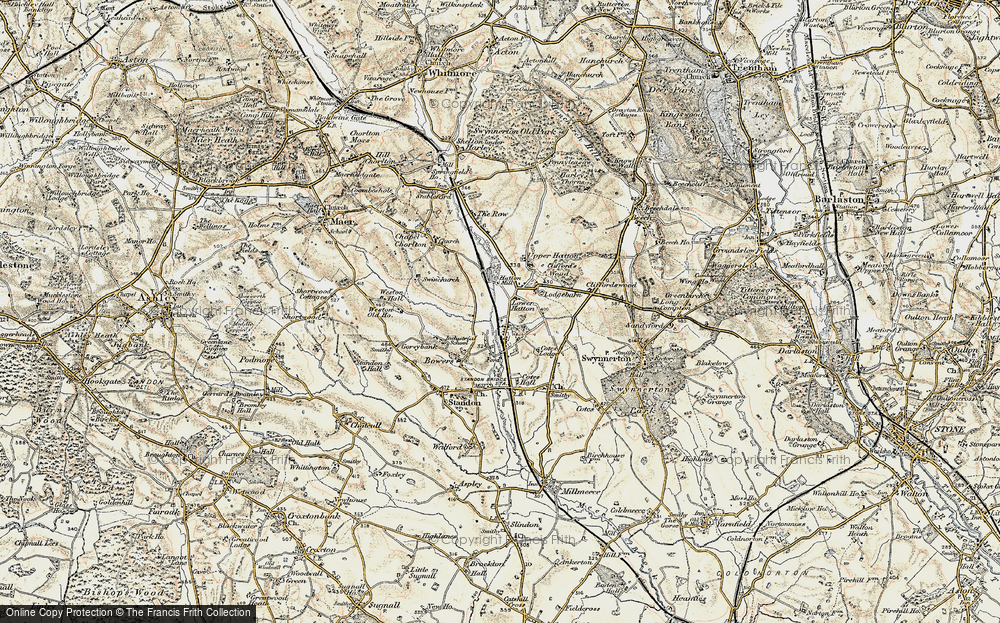 Old Map of Lower Hatton, 1902 in 1902
